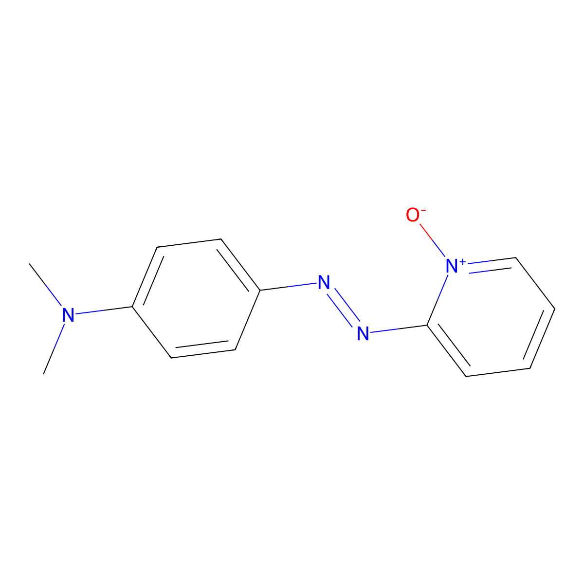 Benzenamine, N,N-dimethyl-4-(2-(1-oxido-2-pyridinyl)diazenyl)- molecular structure, CAS 7687-09-4