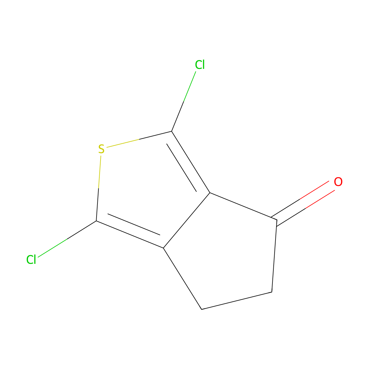 1,3-Dichloro-5,6-dihydro-4H-cyclopenta[c]thiophen-4-one molecular structure, CAS 7687-79-8