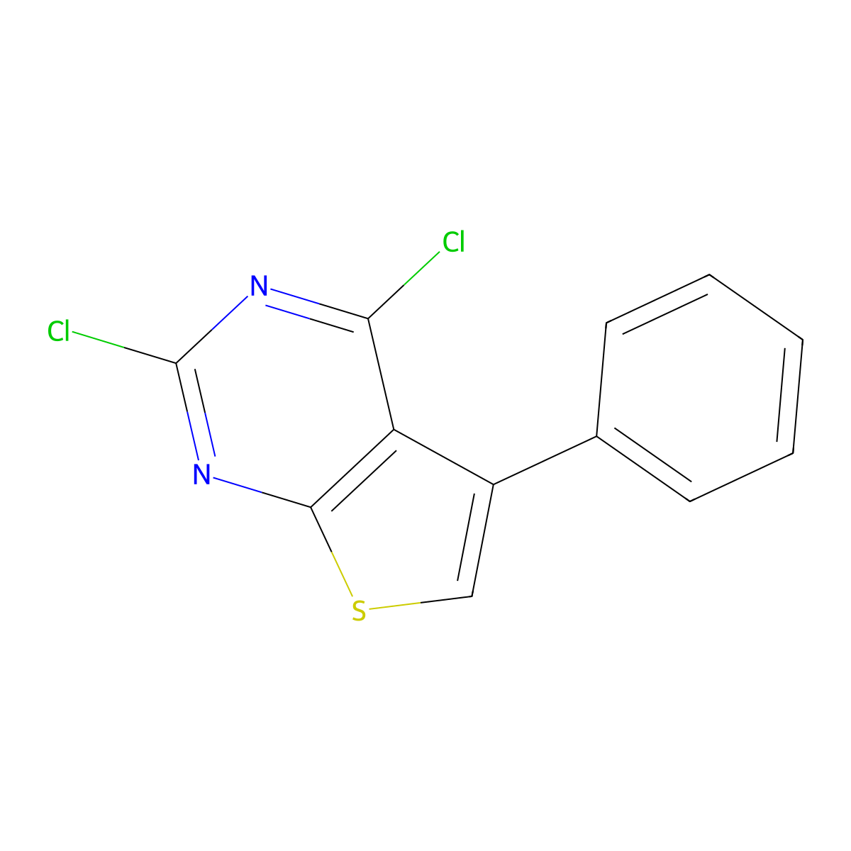 2,4-Dichloro-5-phenylthieno(2,3-d)pyrimidine molecular structure, CAS 76872-27-0