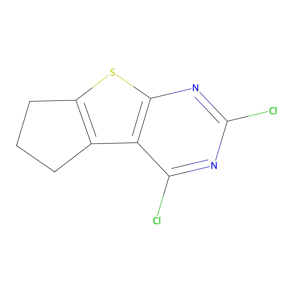 2,4-Dichloro-6,7-dihydro-5h-cyclopenta[4,5]thieno[2,3-d]pyrimidine molecular structure, CAS 76872-28-1