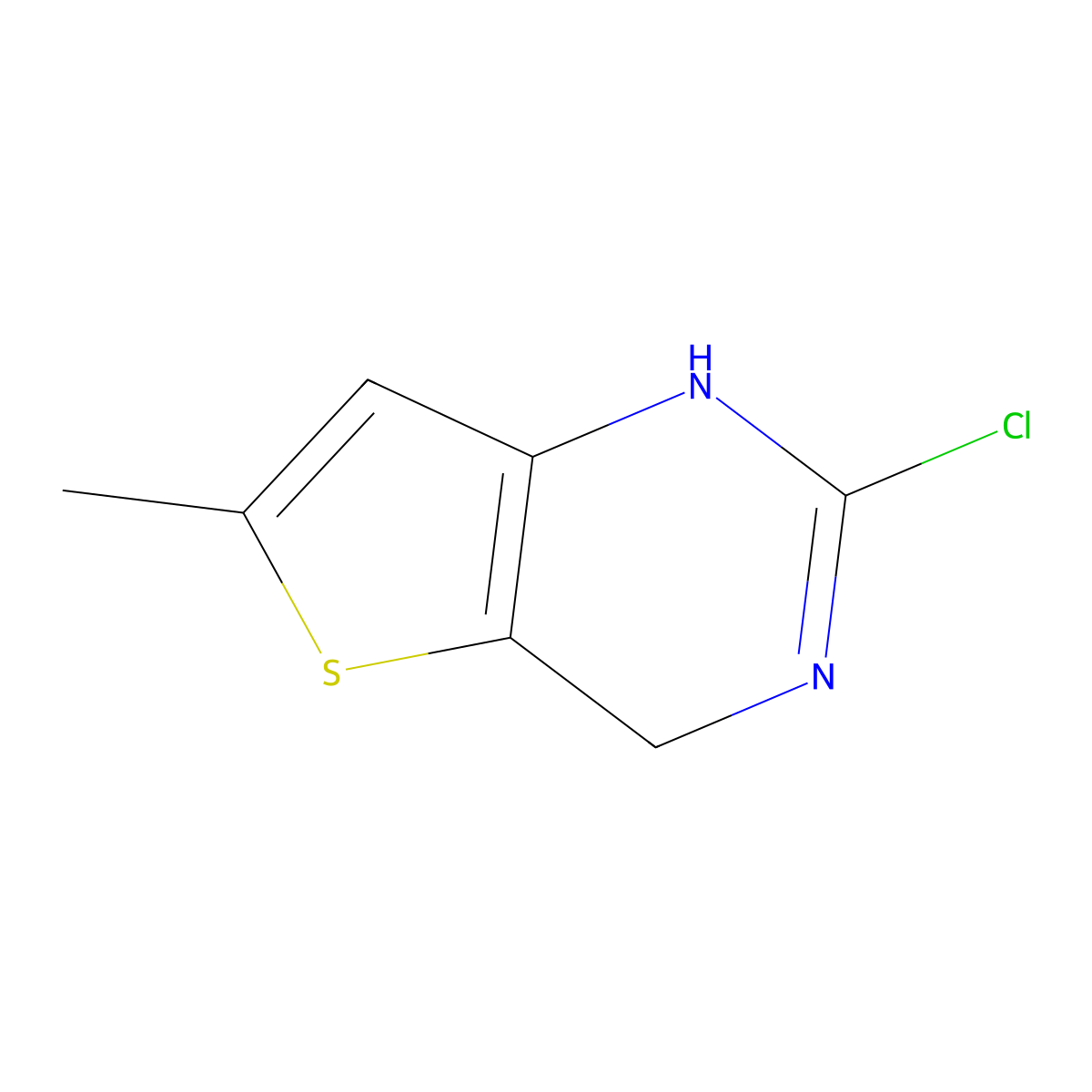 2-Chloro-6-methyl-1,4-dihydrothieno[3,2-d]pyrimidine molecular structure, CAS 76872-68-9