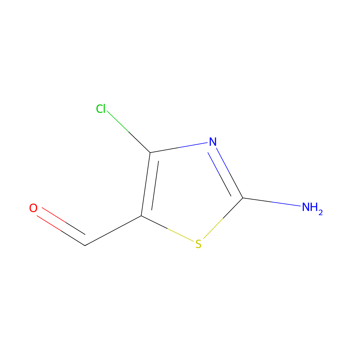 2-Amino-4-chloro-1,3-thiazole-5-carbaldehyde molecular structure, CAS 76874-79-8