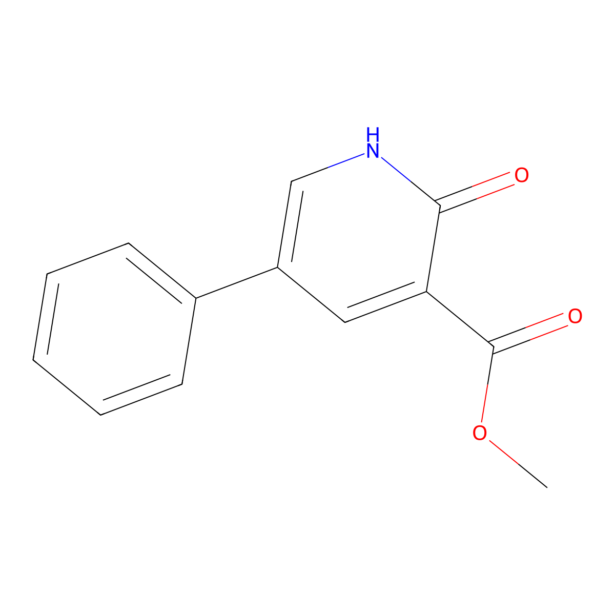 Methyl 2-hydroxy-5-phenylpyridine-3-carboxylate molecular structure, CAS 76876-86-3