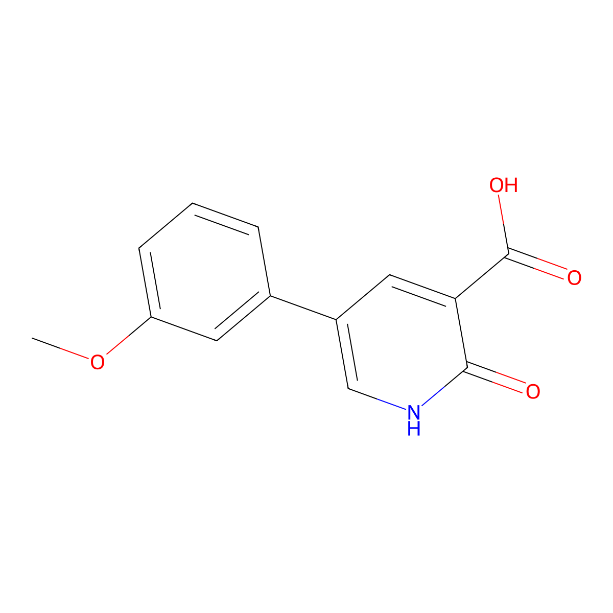 2-Hydroxy-5-(3-methoxyphenyl)nicotinic acid molecular structure, CAS 76876-88-5