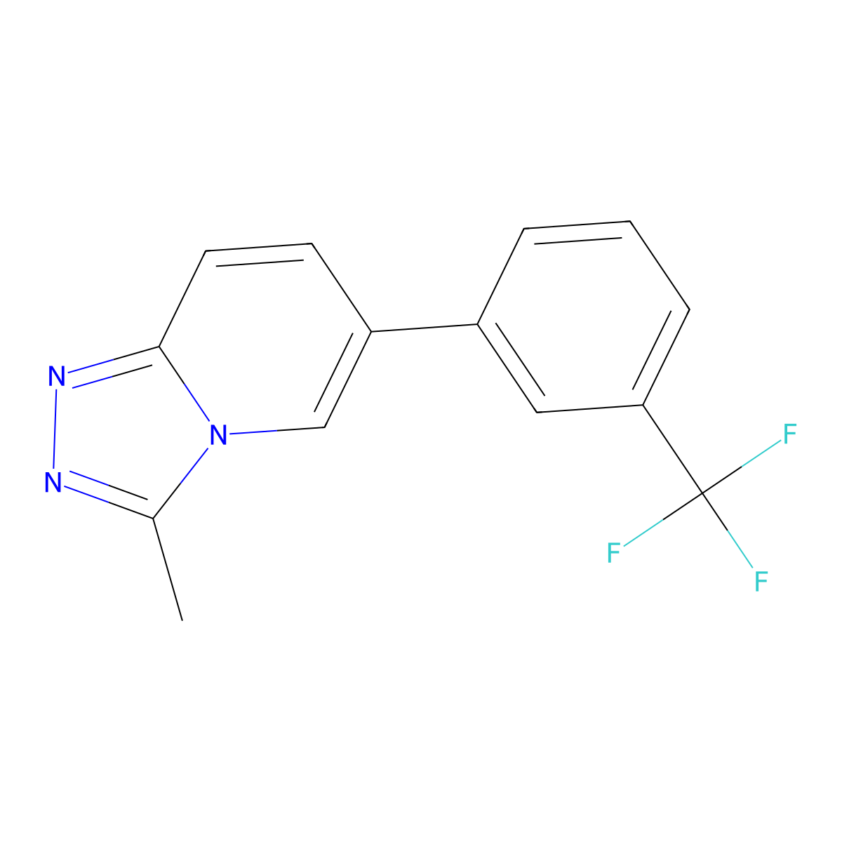 3-Methyl-6-[3-(trifluoromethyl)phenyl]-1,2,4-triazolo[4,3-a]pyridine molecular structure, CAS 76876-91-0