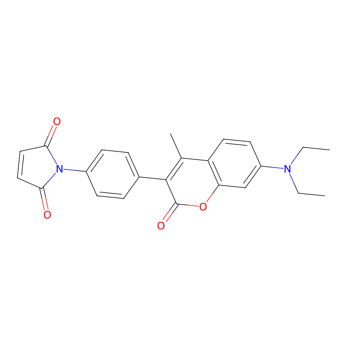 N-(4-(7-diethylamino-4-methylcoumarin-3-yl)phenyl)maleimide molecular structure, CAS 76877-33-3