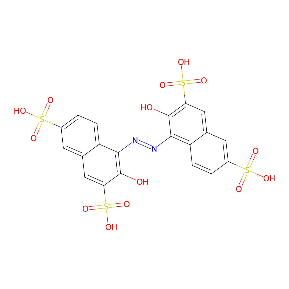 2-2-Dihydroxy-1-1-azo-naphthalene-3-3-6-6-tetrasulfonic acid molecular structure, CAS 76877-41-3
