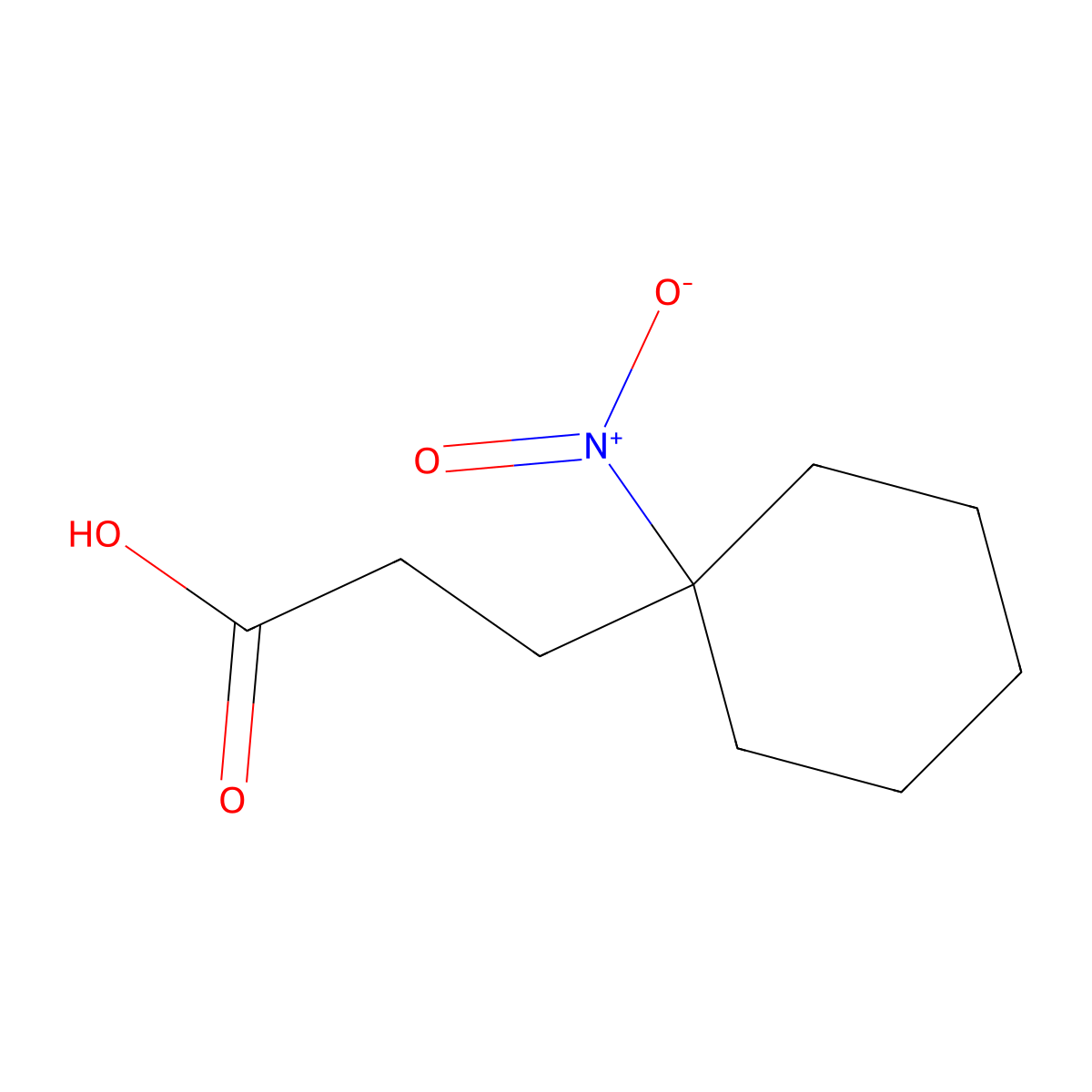 3-(1-Nitrocyclohexyl)propanoic acid molecular structure, CAS 76877-76-4