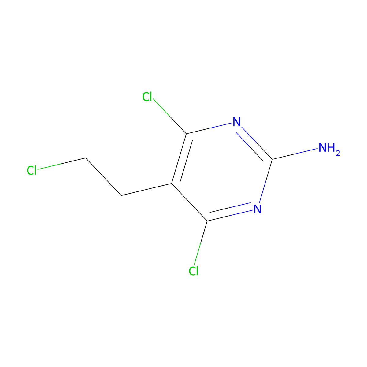2-Amino-5-(2-chloroethyl)-4,6-dichloropyrimidine molecular structure, CAS 76881-46-4
