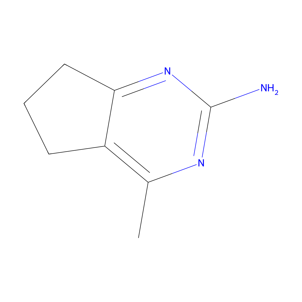 4-methyl-6,7-dihydro-5H-cyclopenta[d]pyrimidin-2-amine molecular structure, CAS 76881-49-7