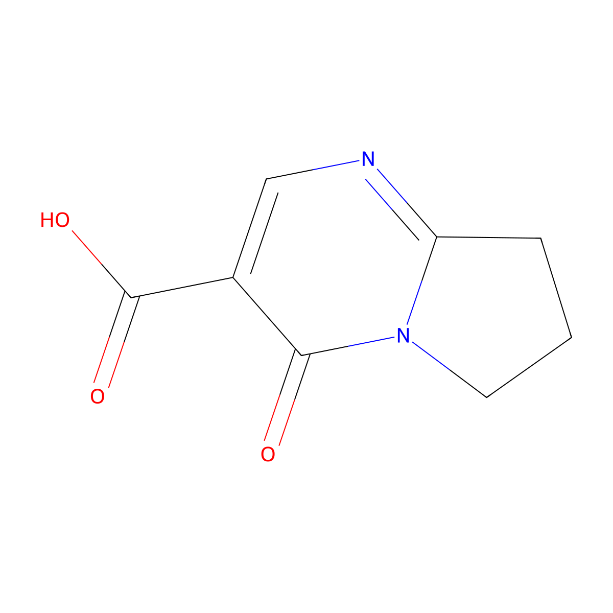 4-Oxo-4,6,7,8-tetrahydropyrrolo[1,2-a]pyrimidine-3-carboxylic acid molecular structure, CAS 76884-55-4