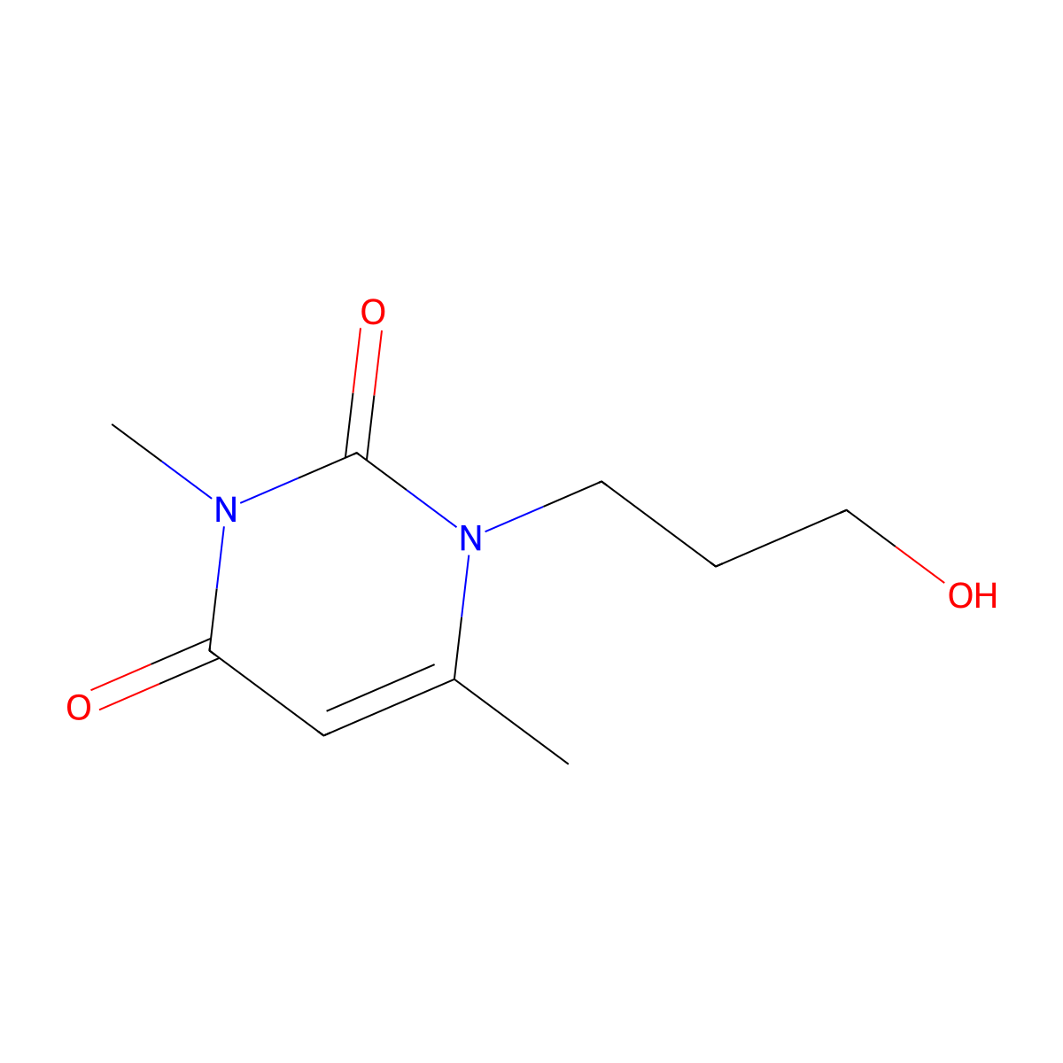 1-(3-hydroxypropyl)-3,6-dimethyl-2,4(1H,3H)-pyrimidinedione molecular structure, CAS 76889-80-0