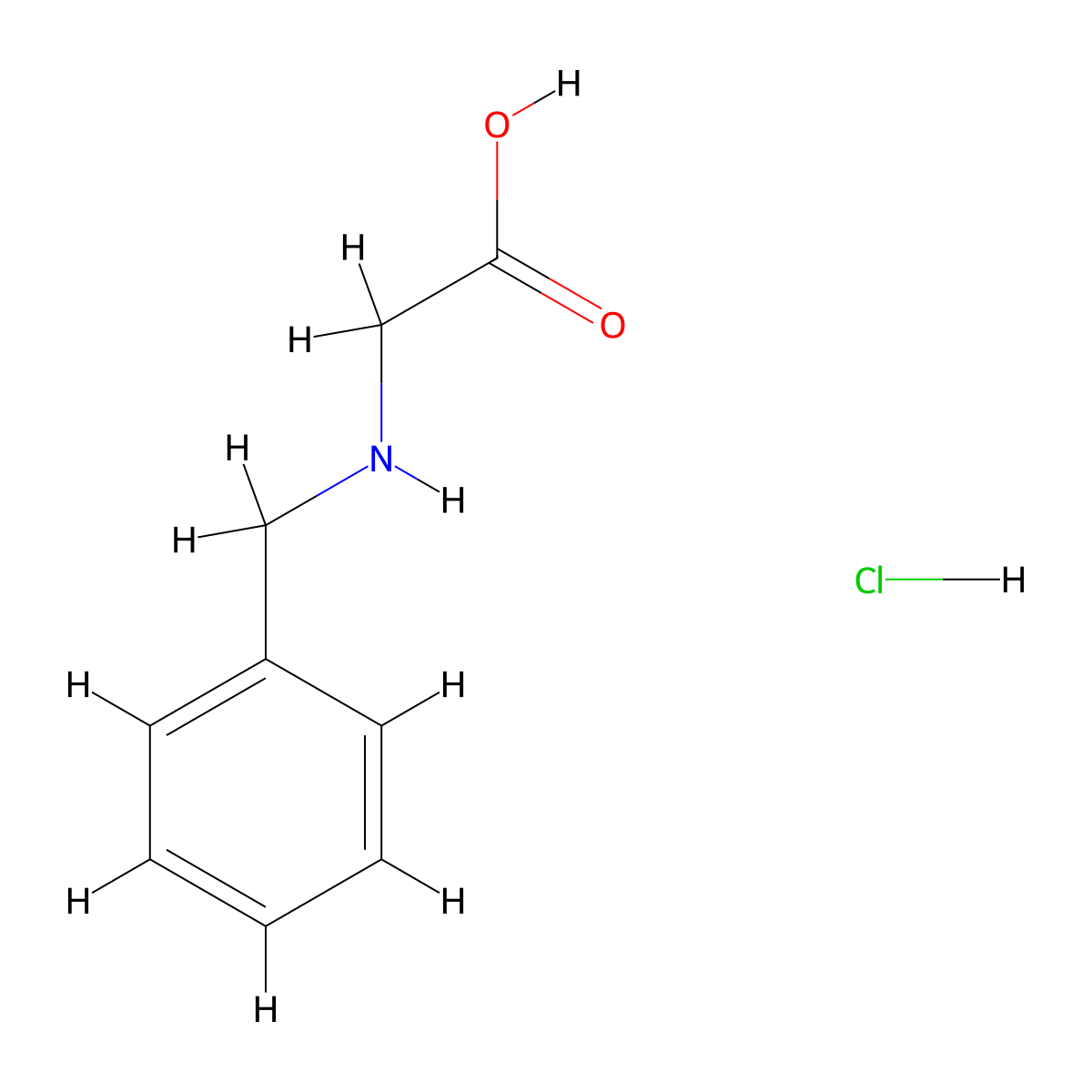 N-Benzylglycine Hydrochloride molecular structure, CAS 7689-50-1