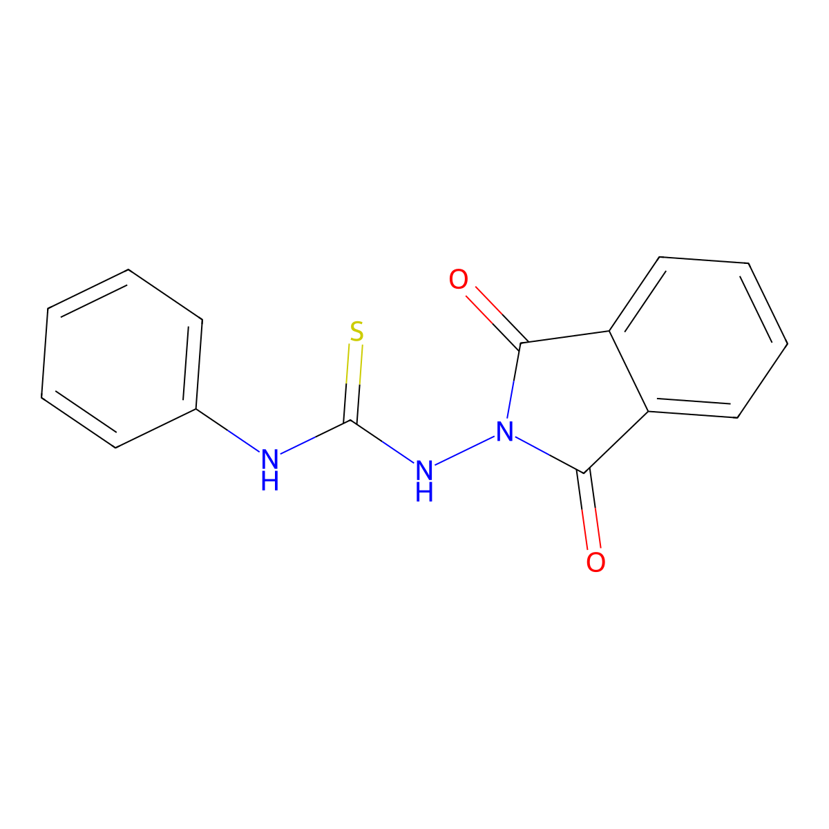 1-(1,3-Dioxoisoindol-2-yl)-3-phenylthiourea molecular structure, CAS 76892-42-7