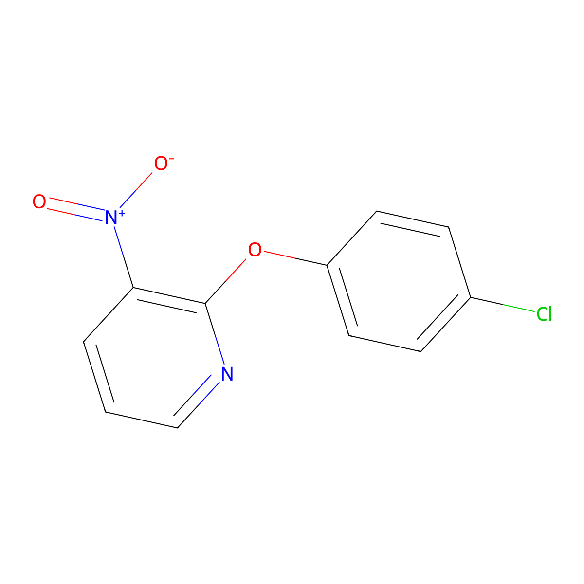 2-(4-Chlorophenoxy)-3-nitropyridine molecular structure, CAS 76893-45-3