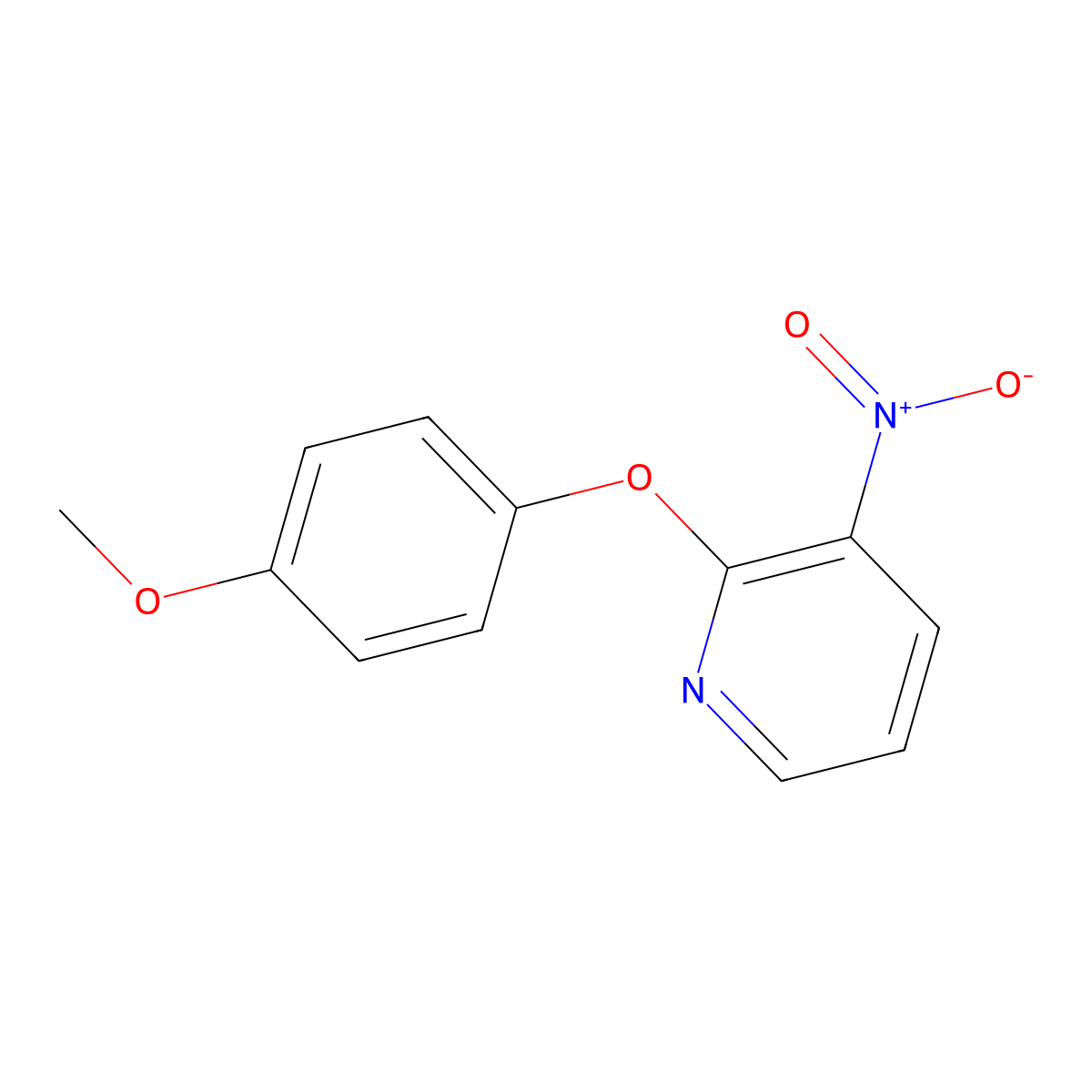 2-(4-Methoxyphenoxy)-3-nitropyridine molecular structure, CAS 76893-48-6