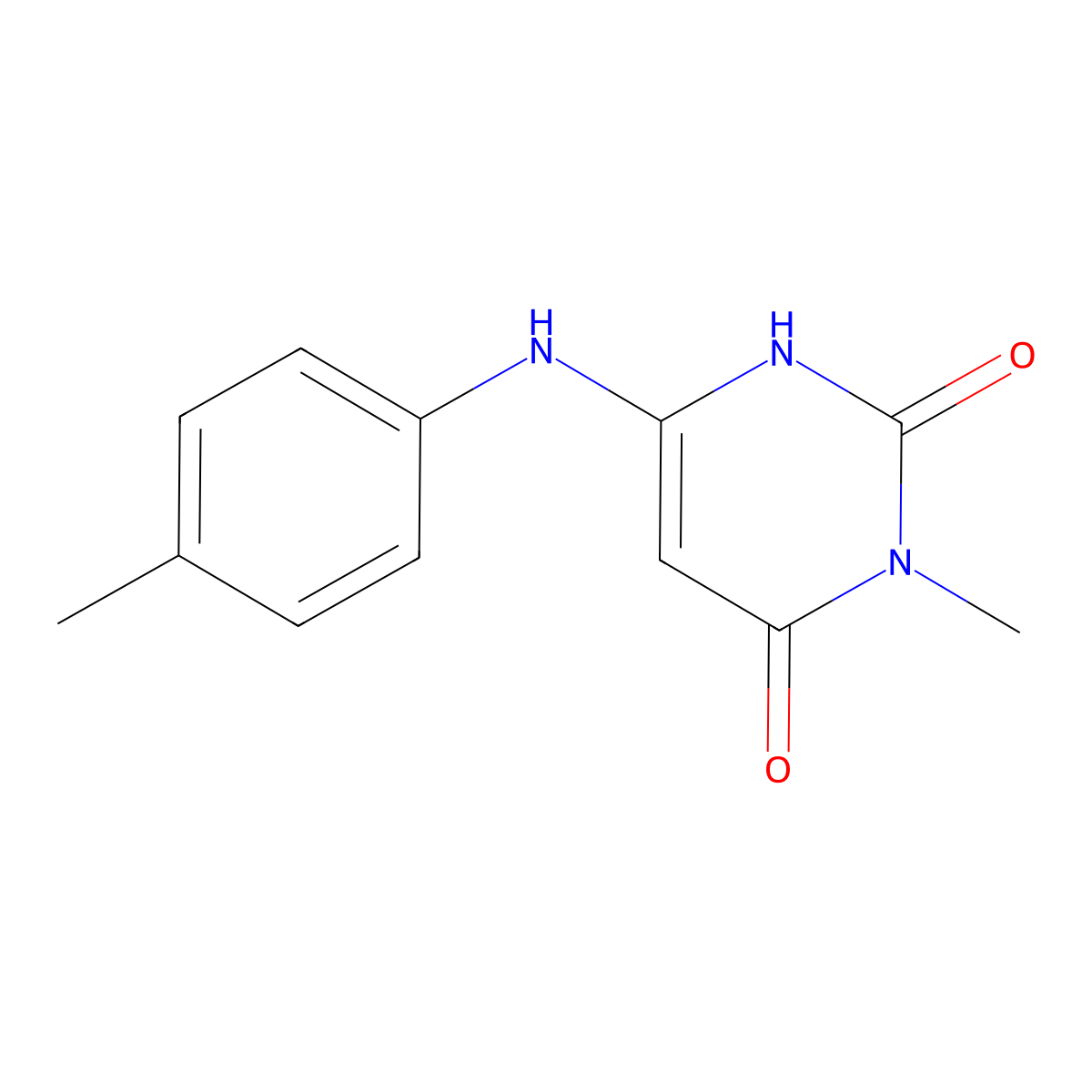 3-methyl-6-(4-methylanilino)-1H-pyrimidine-2,4-dione molecular structure, CAS 76896-60-1