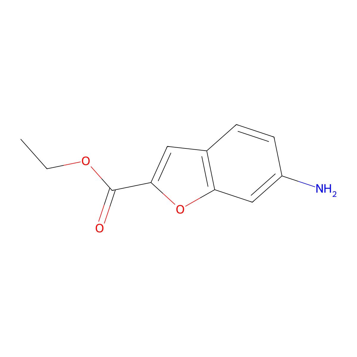 Ethyl 6-aminobenzofuran-2-carboxylate molecular structure, CAS 76897-56-8