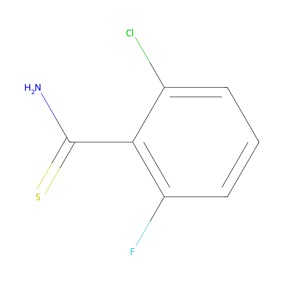 2-Chloro-6-fluorobenzene-1-carbothioamide molecular structure, CAS 769-05-1
