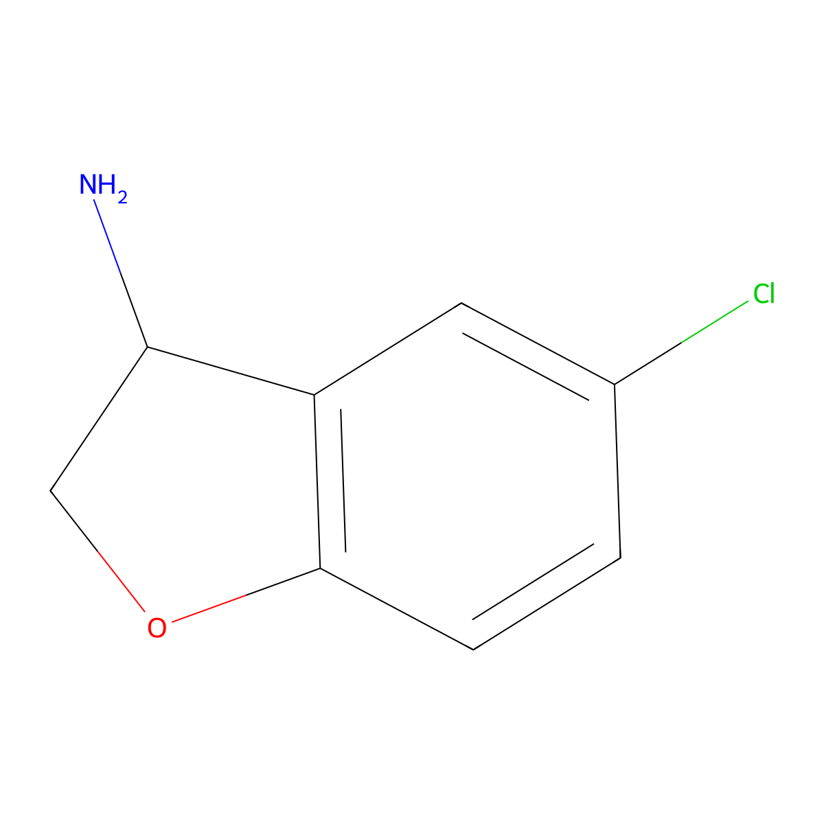 5-Chloro-2,3-dihydrobenzofuran-3-amine molecular structure, CAS 769-21-1