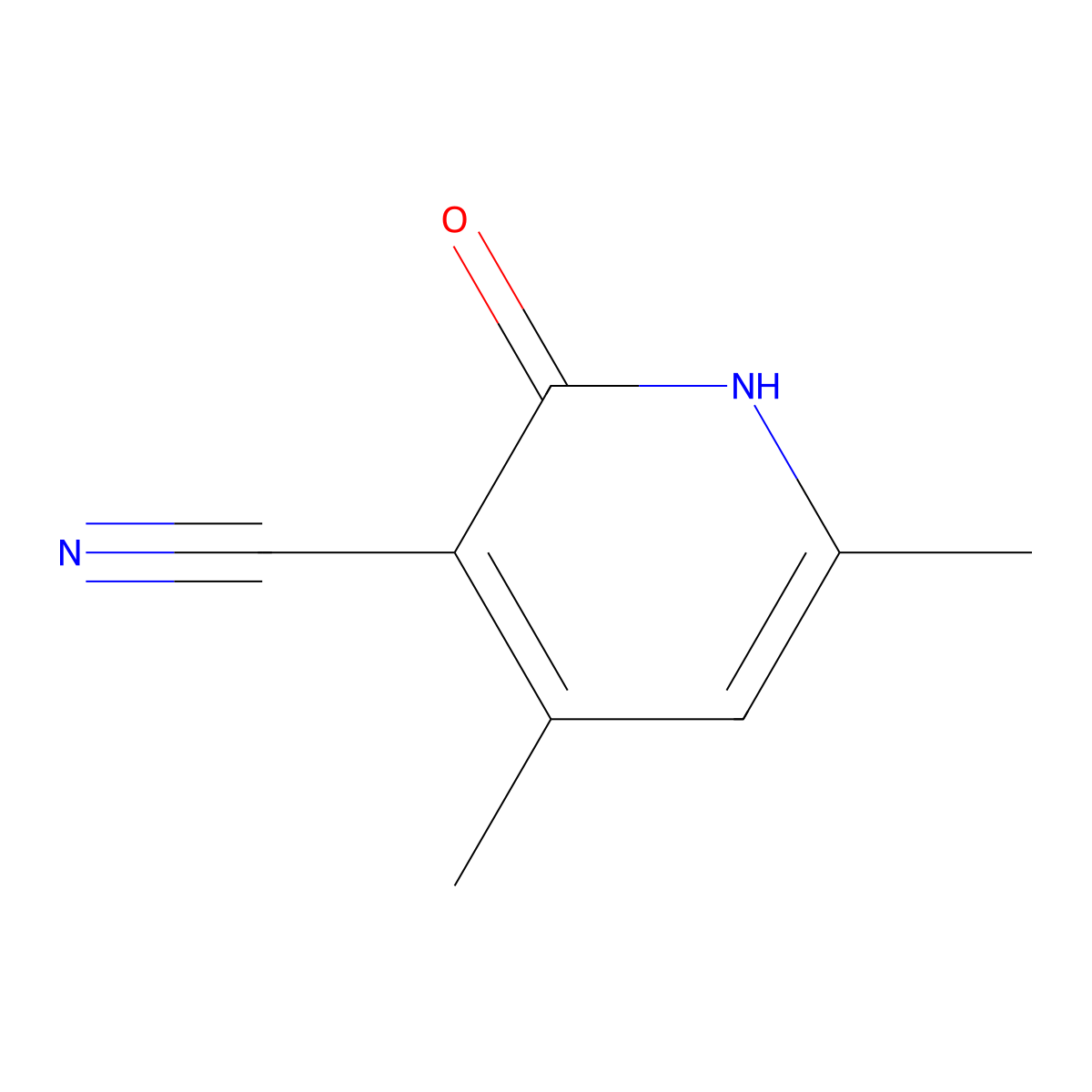 3-Cyano-4,6-dimethyl-2-hydroxypyridine molecular structure, CAS 769-28-8