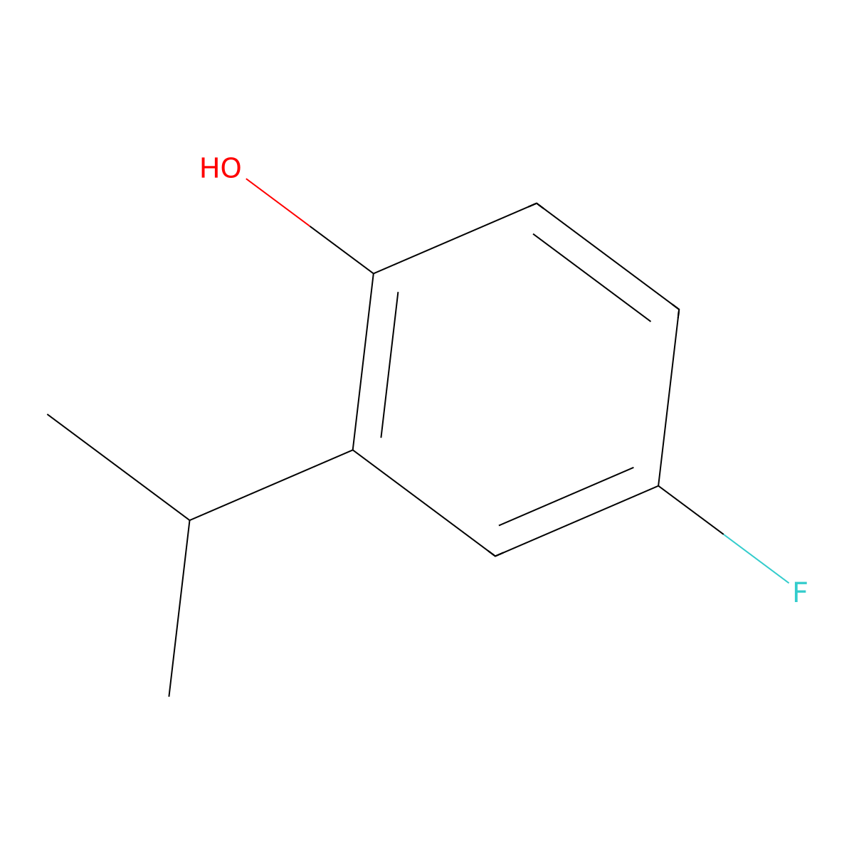 4-Fluoro-2-(propan-2-yl)phenol molecular structure, CAS 769-48-2