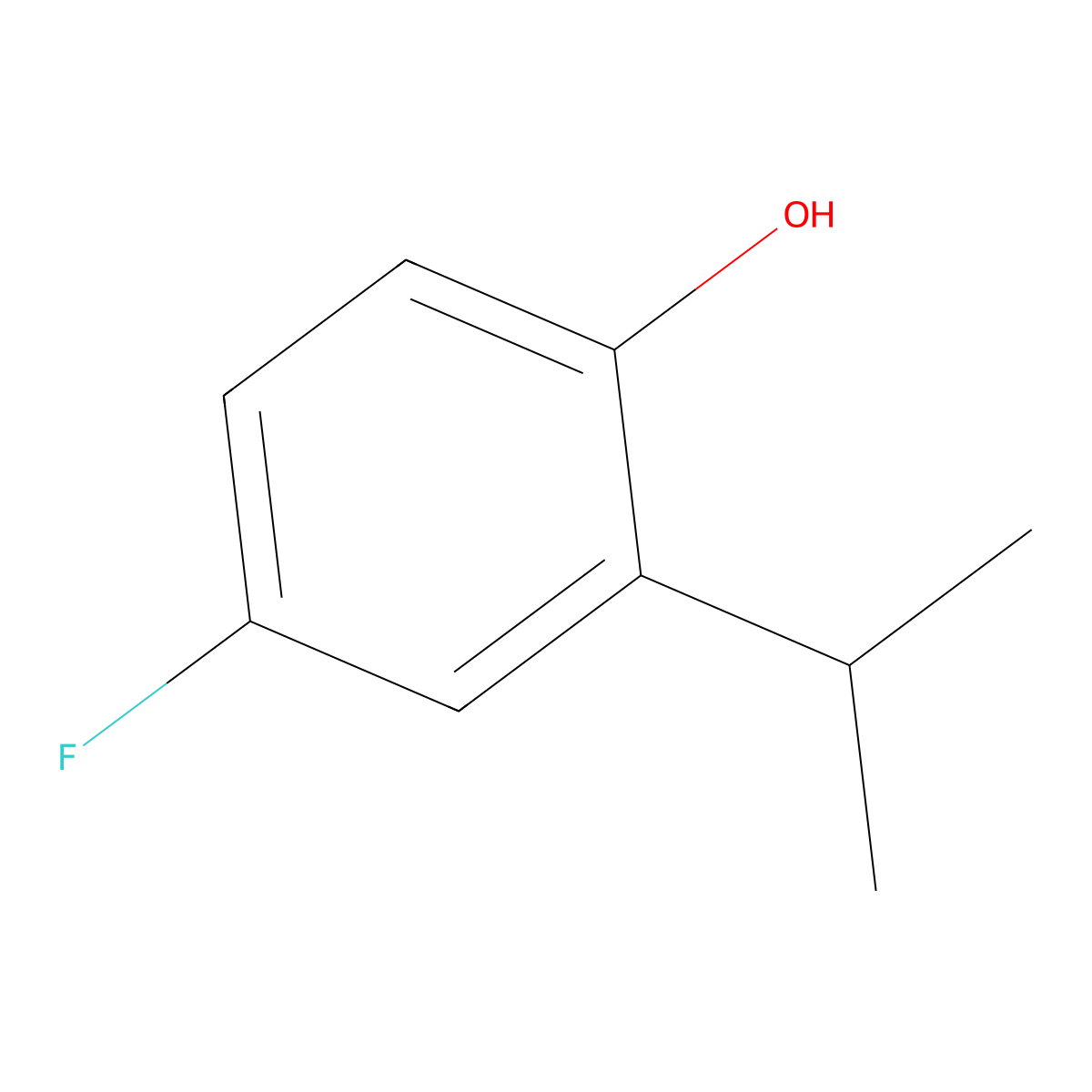 4-Fluoro-2-(propan-2-yl)phenol molecular structure, CAS 769-48-2