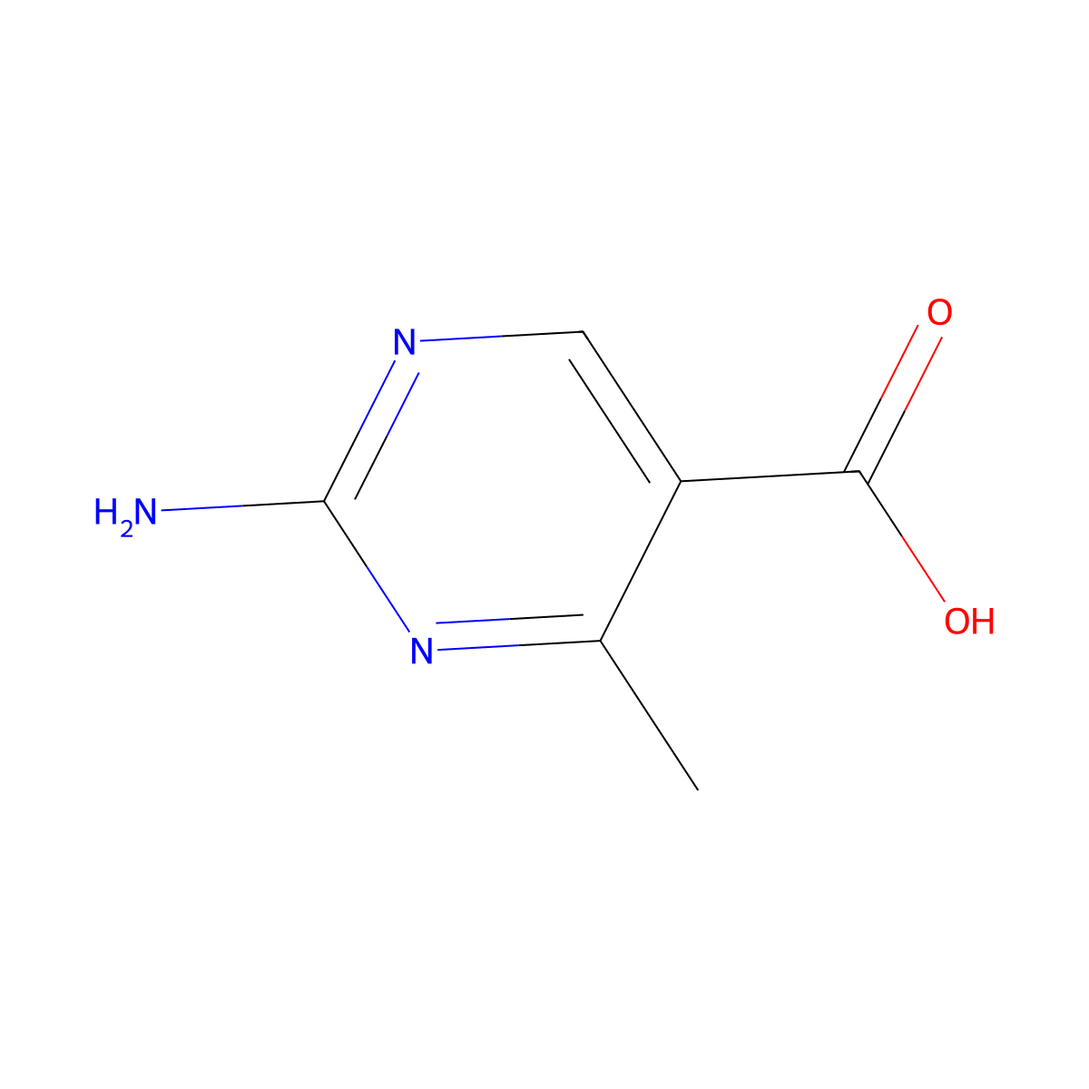 2-Amino-4-methylpyrimidine-5-carboxylic acid molecular structure, CAS 769-51-7