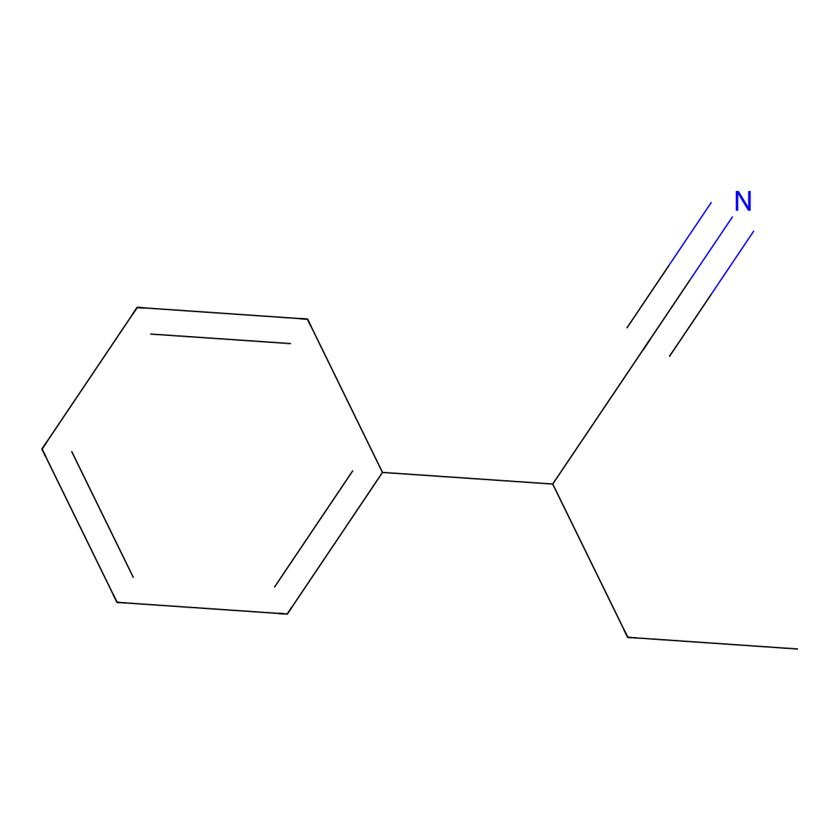 Benzeneacetonitrile, alpha-ethyl- molecular structure, CAS 769-68-6