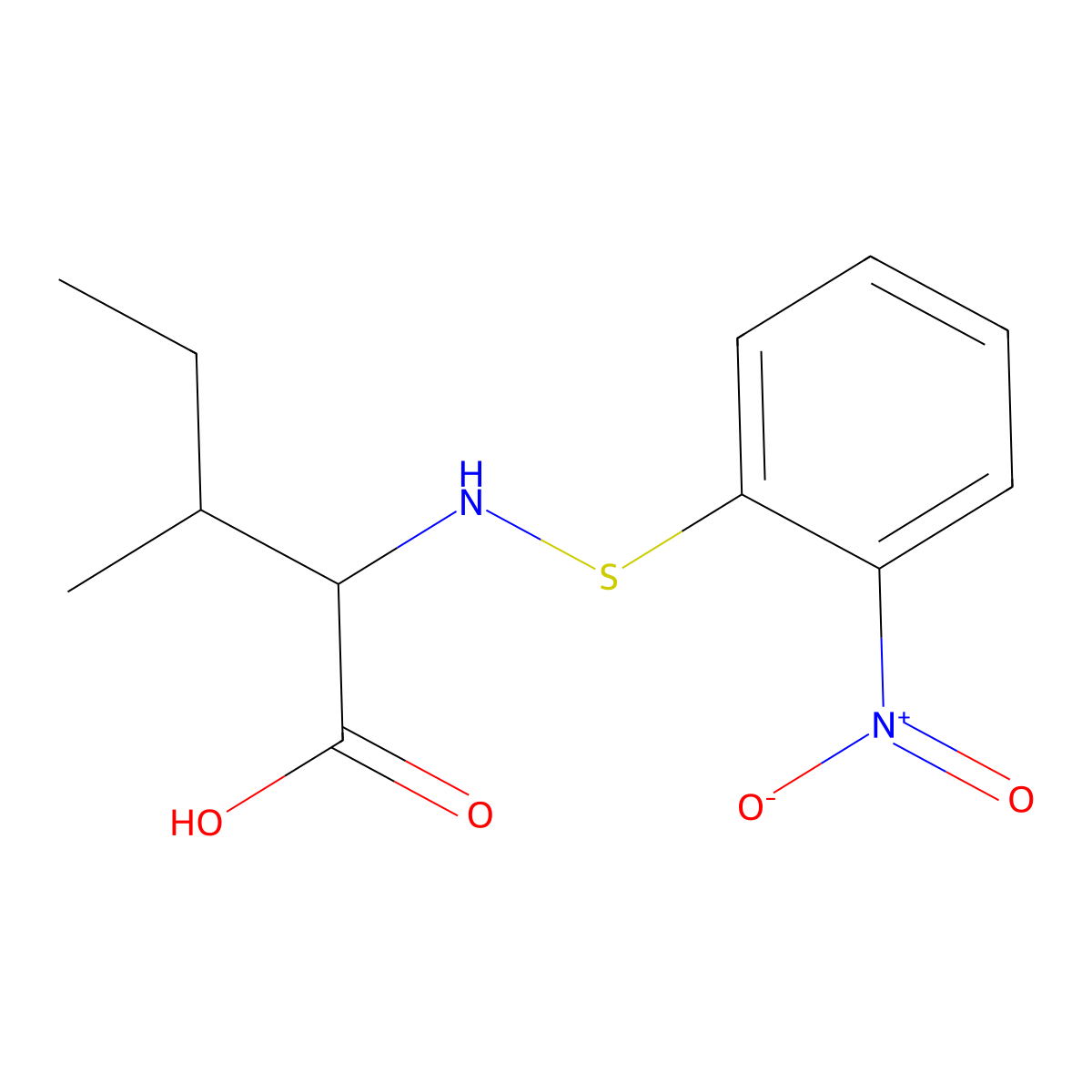 N-(o-Nitrophenylthio)-L-isoleucine molecular structure, CAS 7690-79-1