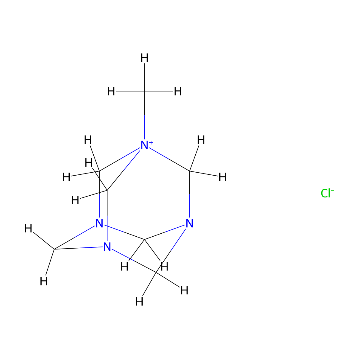 Methenammonium chloride molecular structure, CAS 76902-90-4