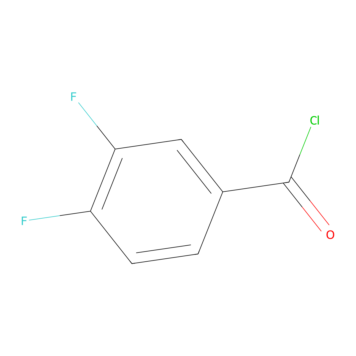 3,4-Difluorobenzoyl chloride molecular structure, CAS 76903-88-3
