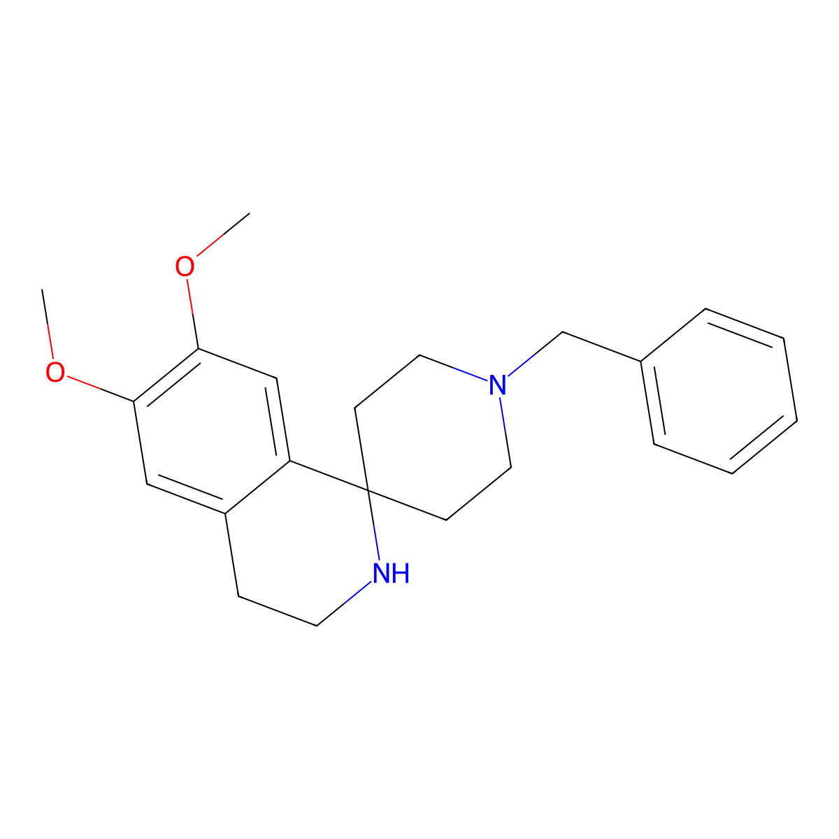 1'-Benzyl-6,7-dimethoxy-3,4-dihydro-2H-spiro[isoquinoline-1,4'-piperidine] molecular structure, CAS 769062-02-4