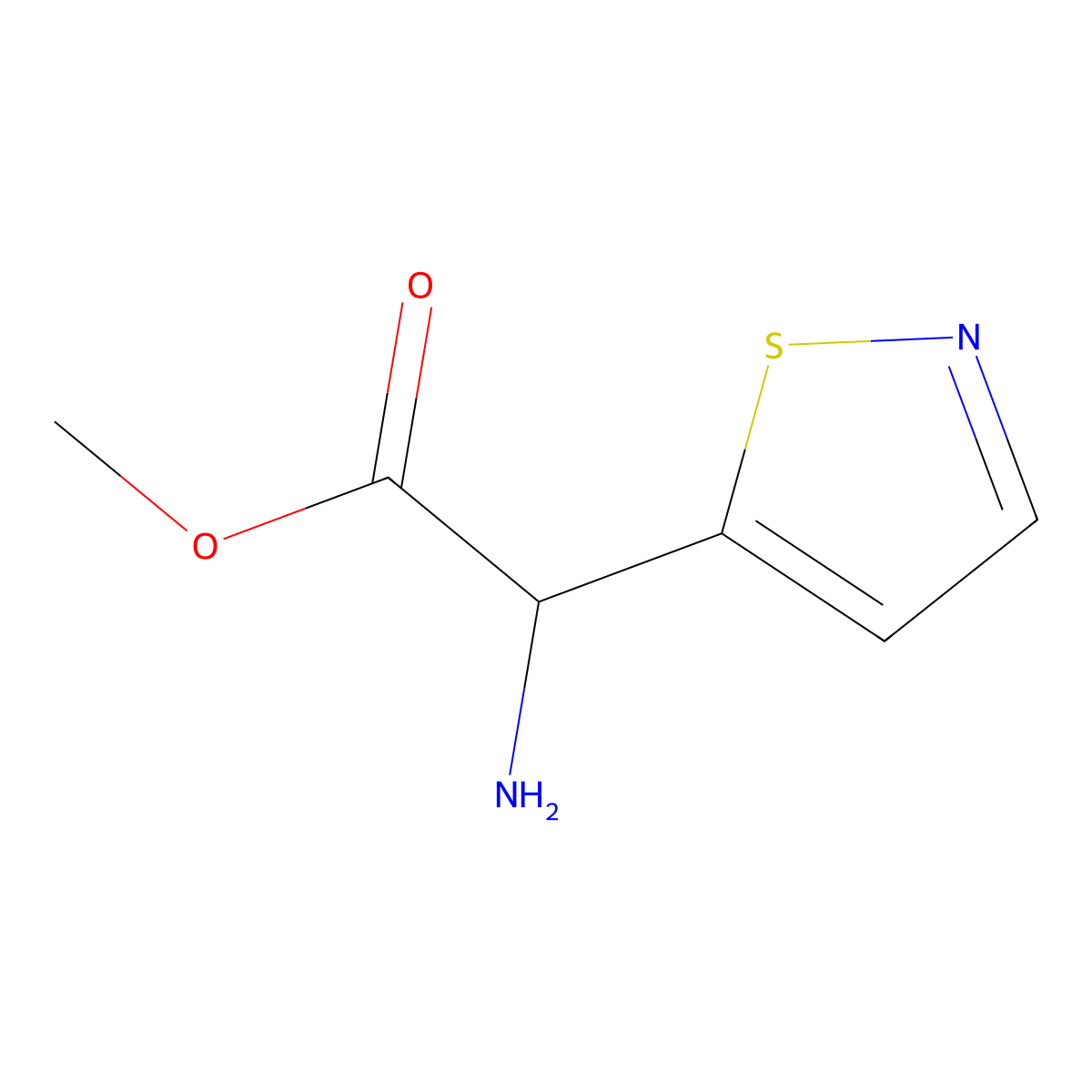 Methyl 2-amino-2-(1,2-thiazol-5-yl)acetate molecular structure, CAS 769066-66-2