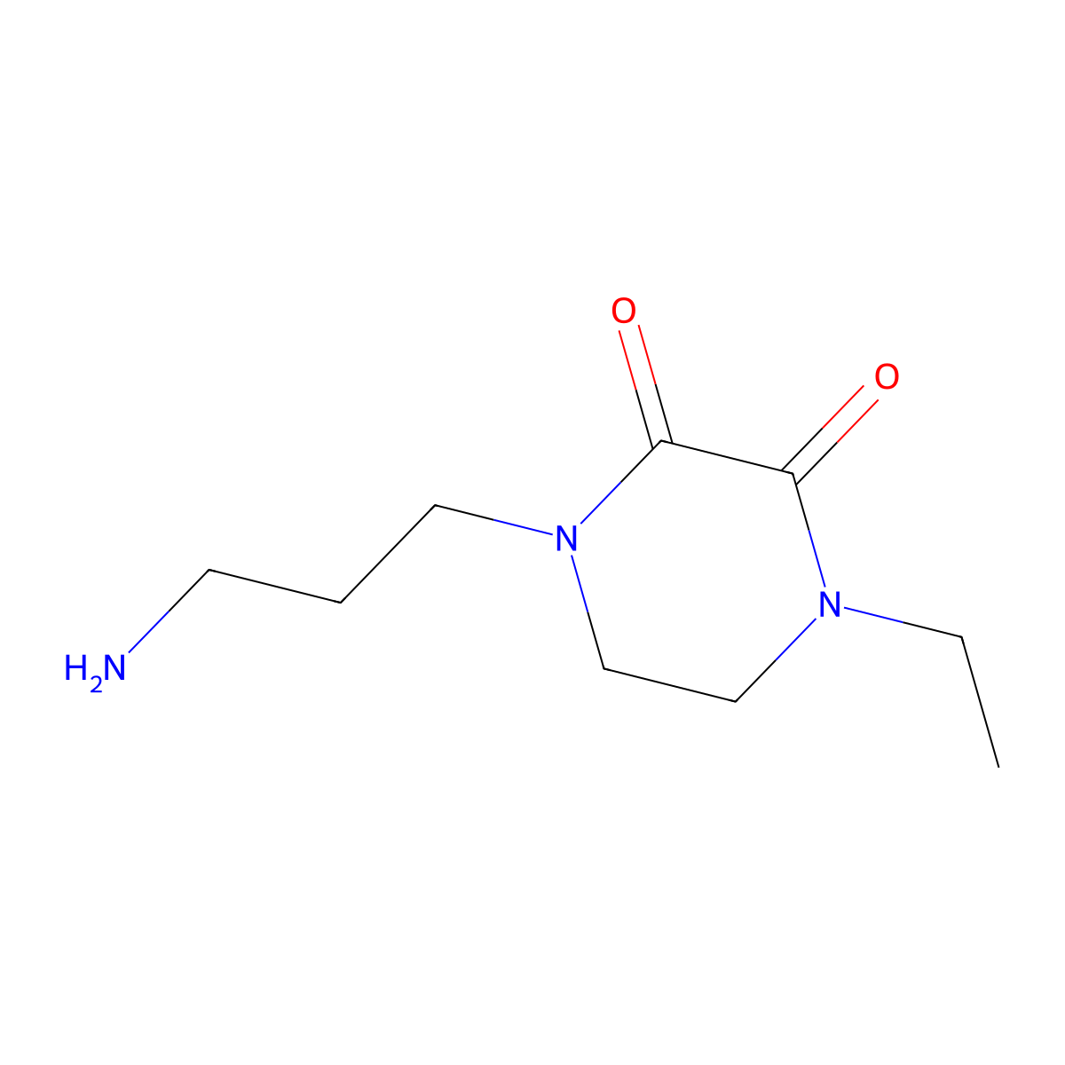 1-(3-Aminopropyl)-4-ethylpiperazine-2,3-dione molecular structure, CAS 769067-72-3