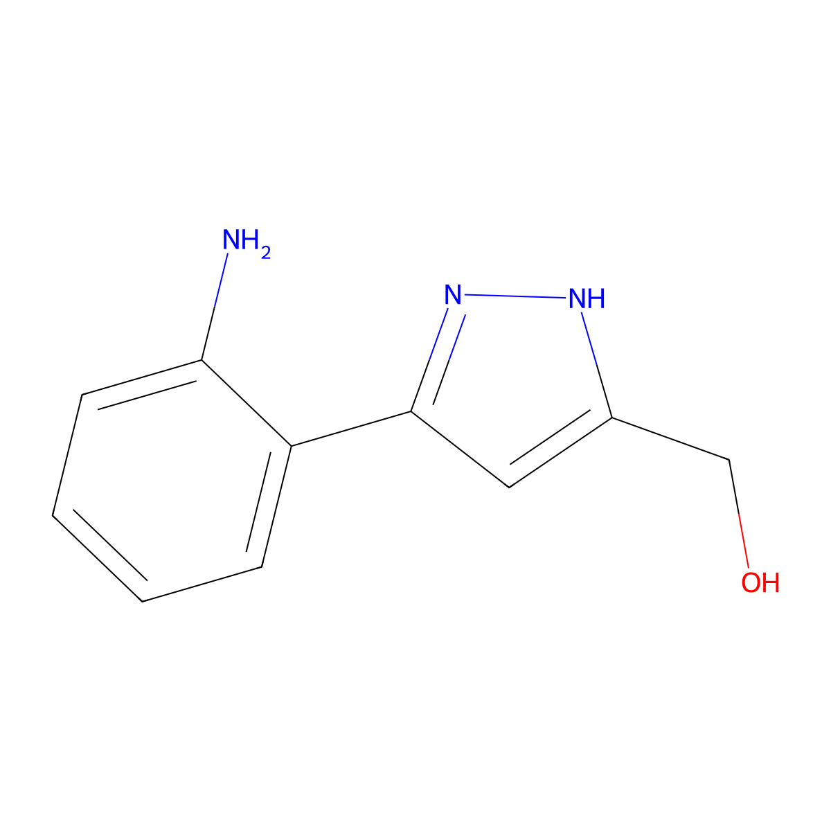 (3-(2-Aminophenyl)-1H-pyrazol-5-yl)methanol molecular structure, CAS 769069-96-7