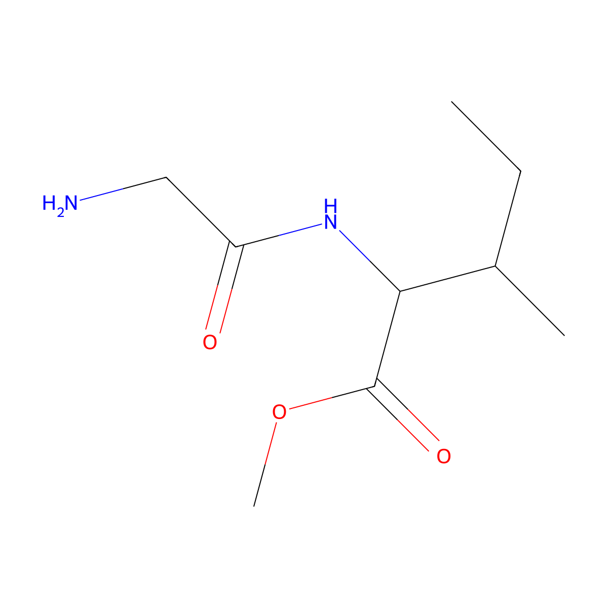 methyl (2S,3S)-2-(2-aminoacetamido)-3-methylpentanoate molecular structure, CAS 769079-28-9