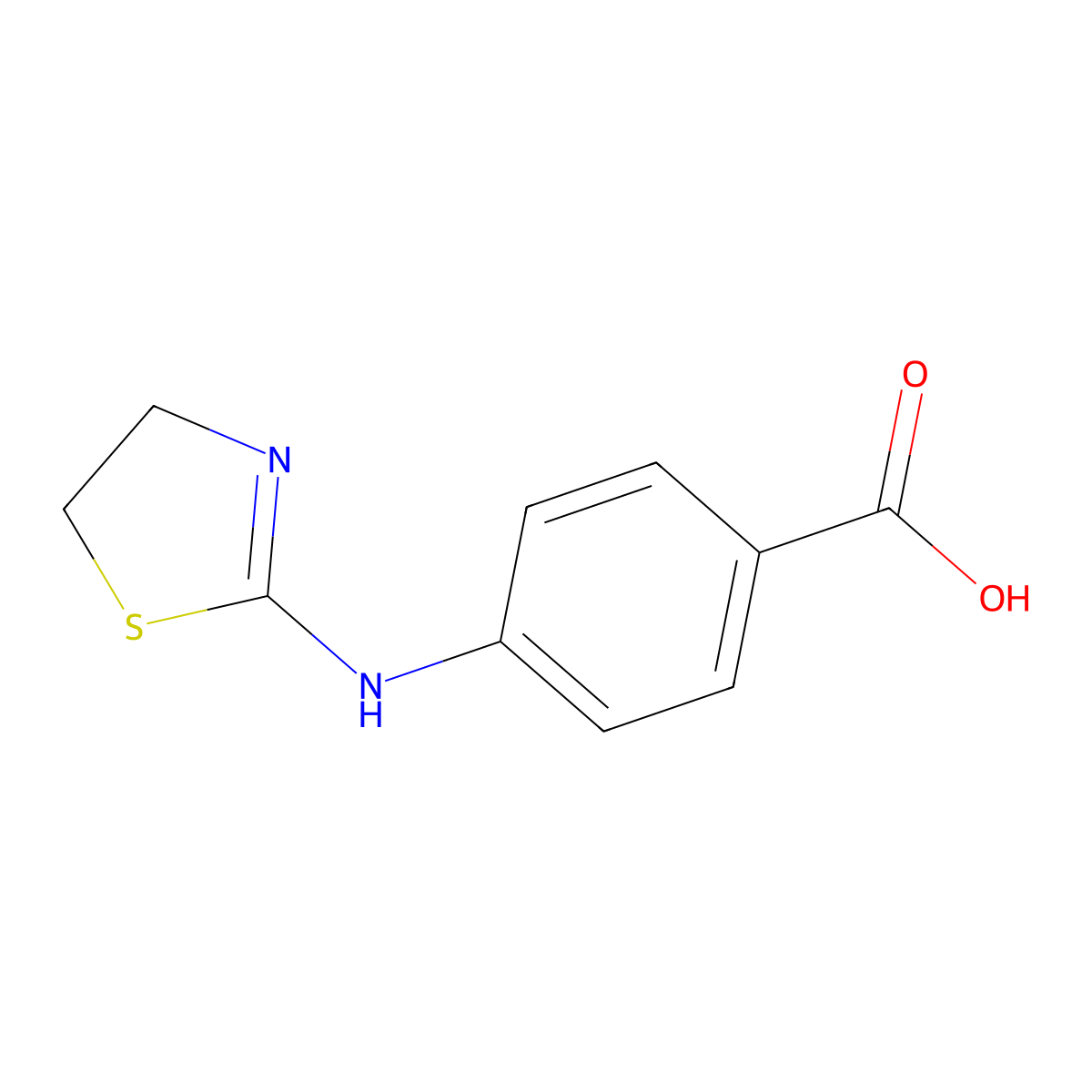 4-(4,5-Dihydro-1,3-thiazol-2-ylamino)benzoic acid molecular structure, CAS 769098-64-8