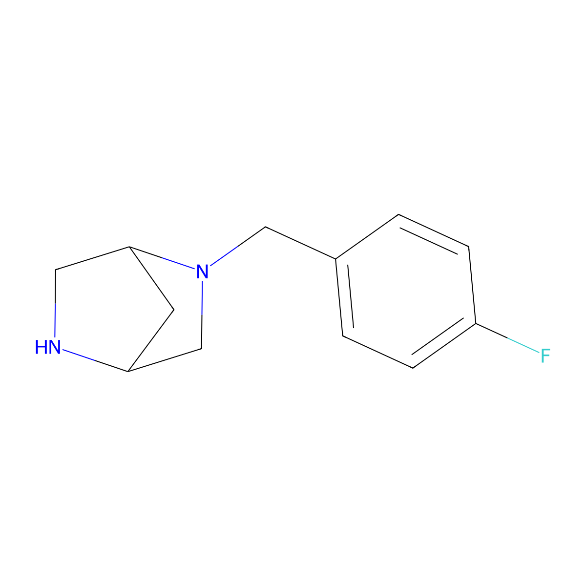 2-[(4-Fluorophenyl)methyl]-2,5-diazabicyclo[2.2.1]heptane molecular structure, CAS 769099-80-1