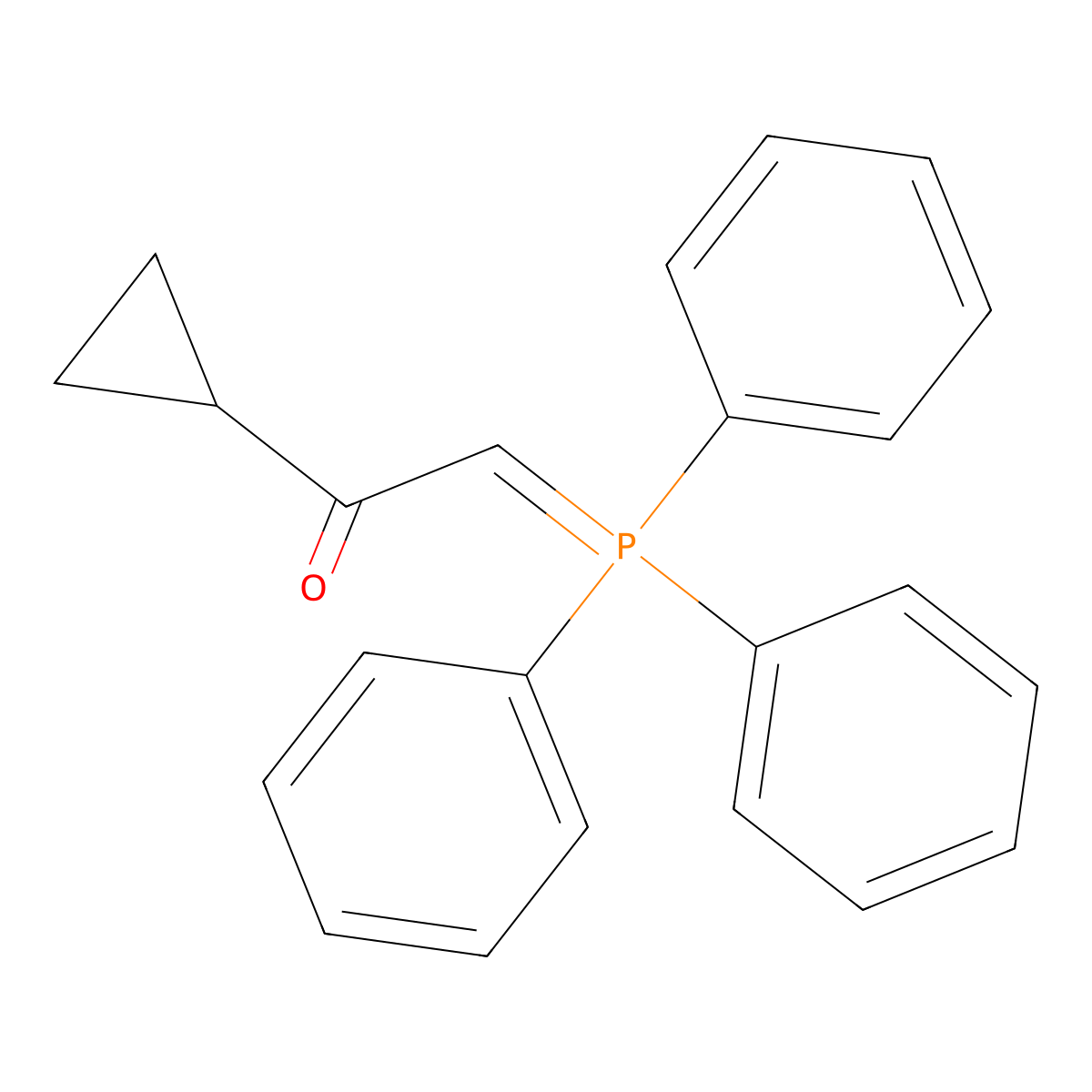 1-Cyclopropyl-2-(triphenylphosphoranylidene)-ethanone molecular structure, CAS 7691-76-1
