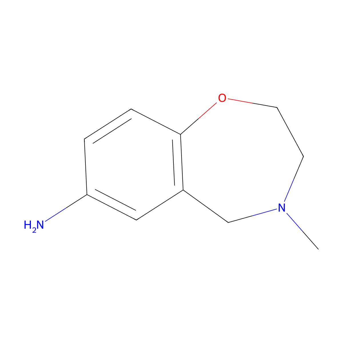4-Methyl-2,3,4,5-tetrahydro-1,4-benzoxazepin-7-amine molecular structure, CAS 769103-86-8