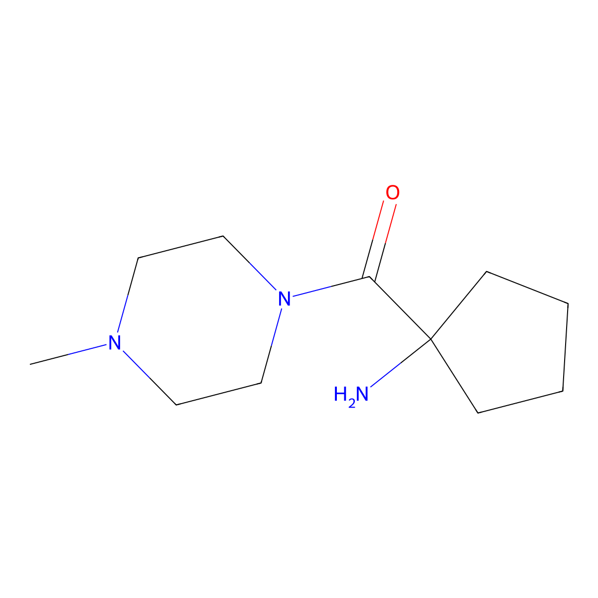 1-(4-Methylpiperazine-1-carbonyl)cyclopentan-1-amine molecular structure, CAS 769106-71-0