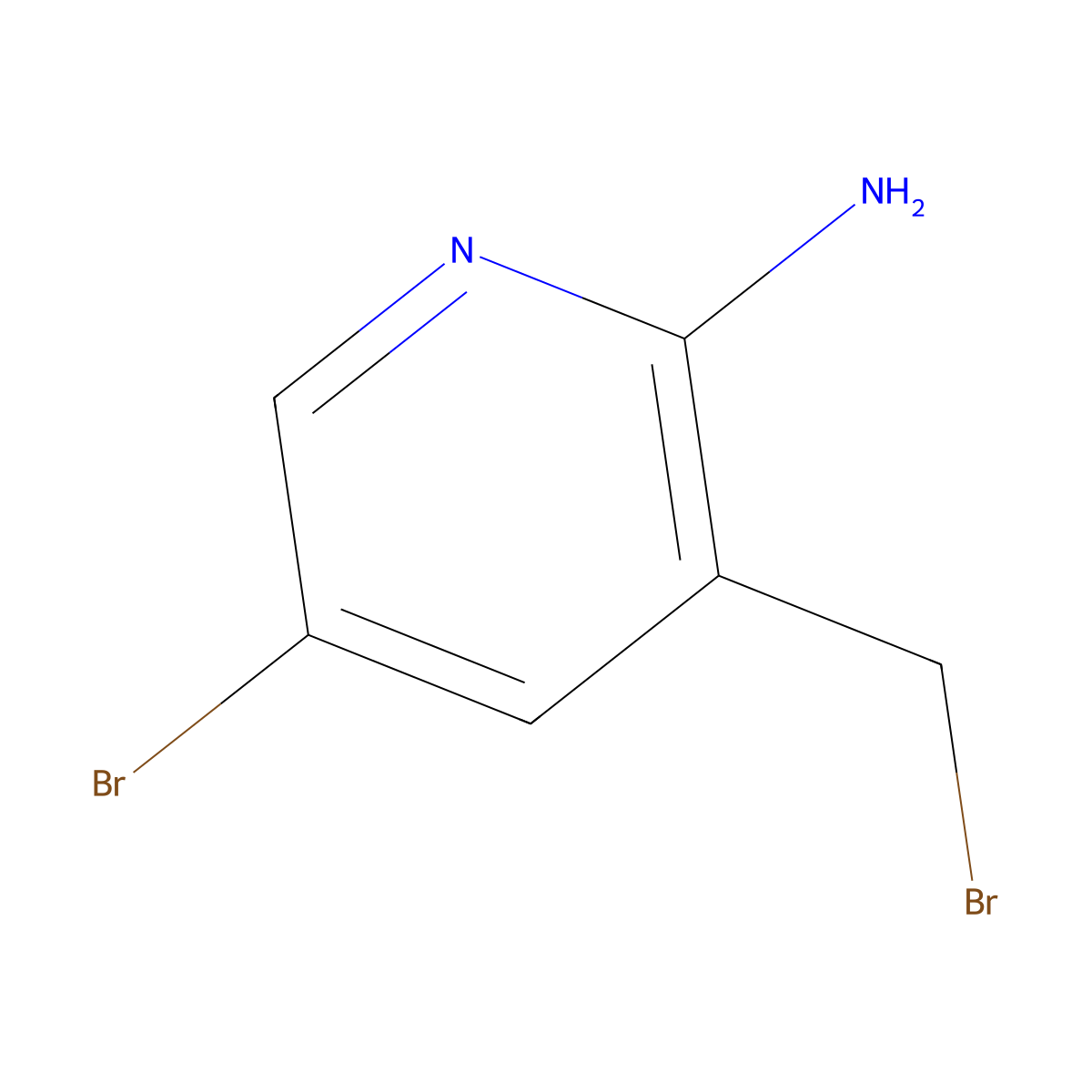 5-Bromo-3-(bromomethyl)pyridin-2-amine molecular structure, CAS 769109-93-5