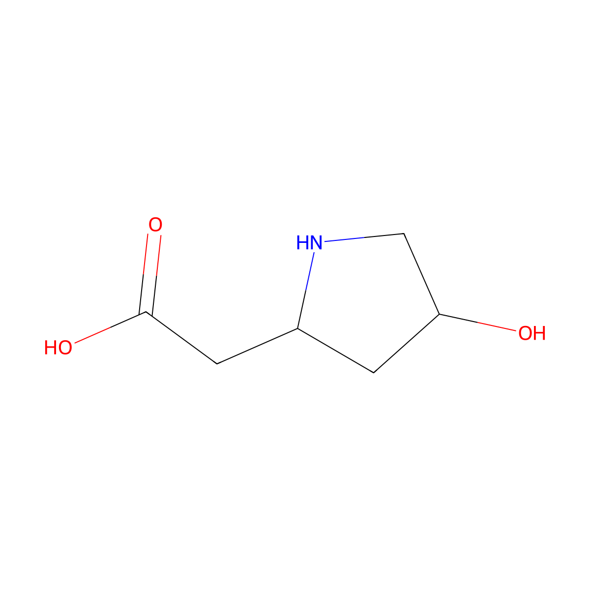 2-[(2S,4R)-4-hydroxypyrrolidin-2-yl]acetic acid molecular structure, CAS 769109-96-8