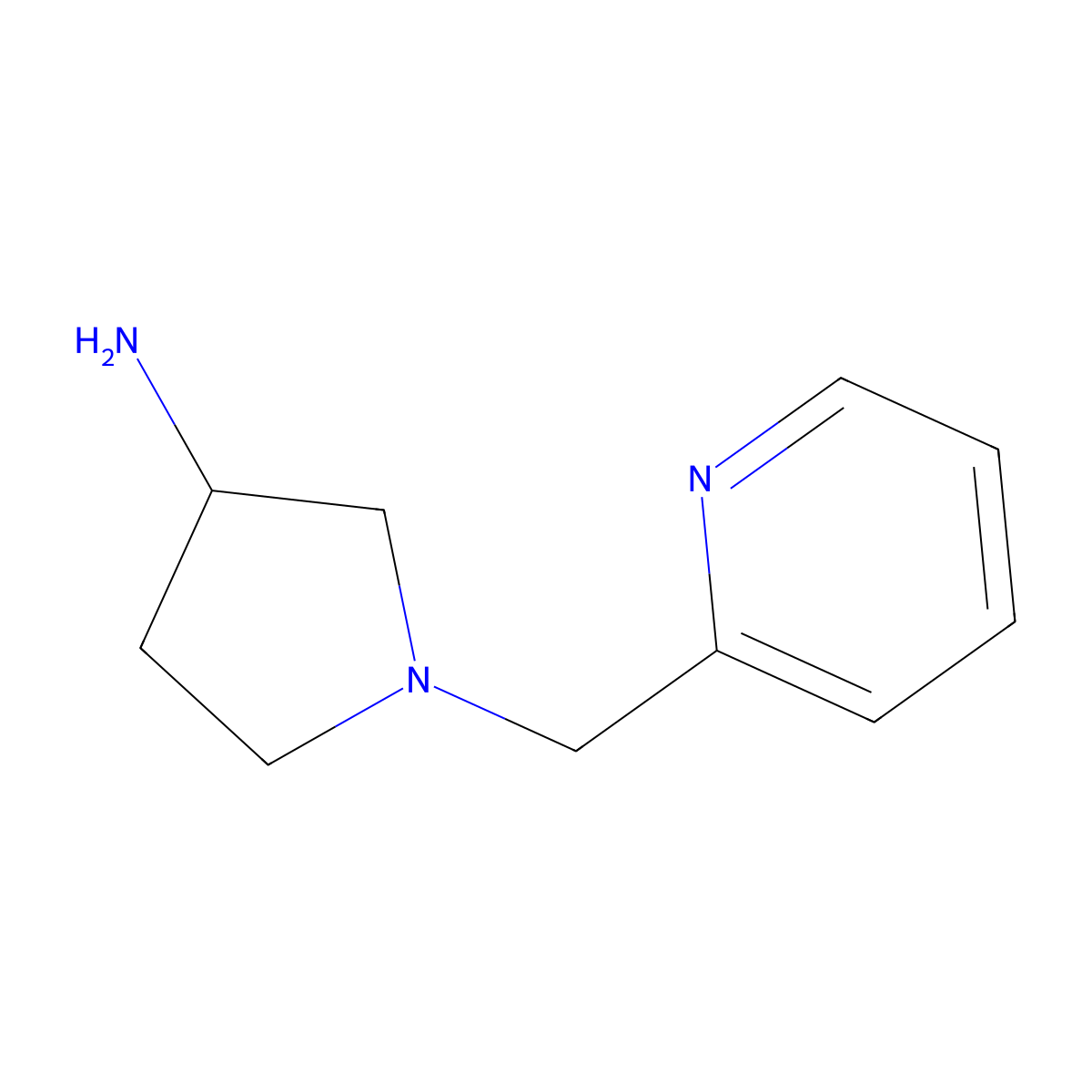 (R)-1-(Pyridin-2-ylmethyl)pyrrolidin-3-amine molecular structure, CAS 769113-72-6