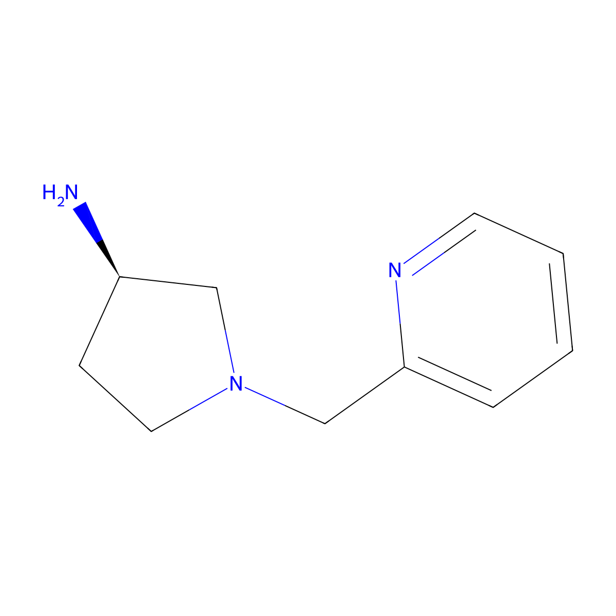 (R)-1-(Pyridin-2-ylmethyl)pyrrolidin-3-amine molecular structure, CAS 769113-72-6