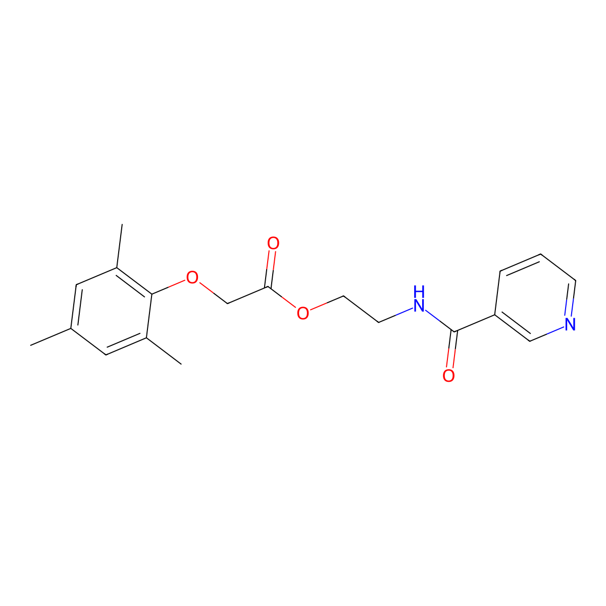 2-Nicotinoylaminoethyl (mesityloxy)acetate molecular structure, CAS 769114-26-3
