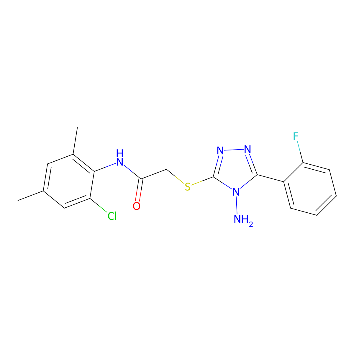 C18H17ClFN5OS molecular structure, CAS 769133-32-6