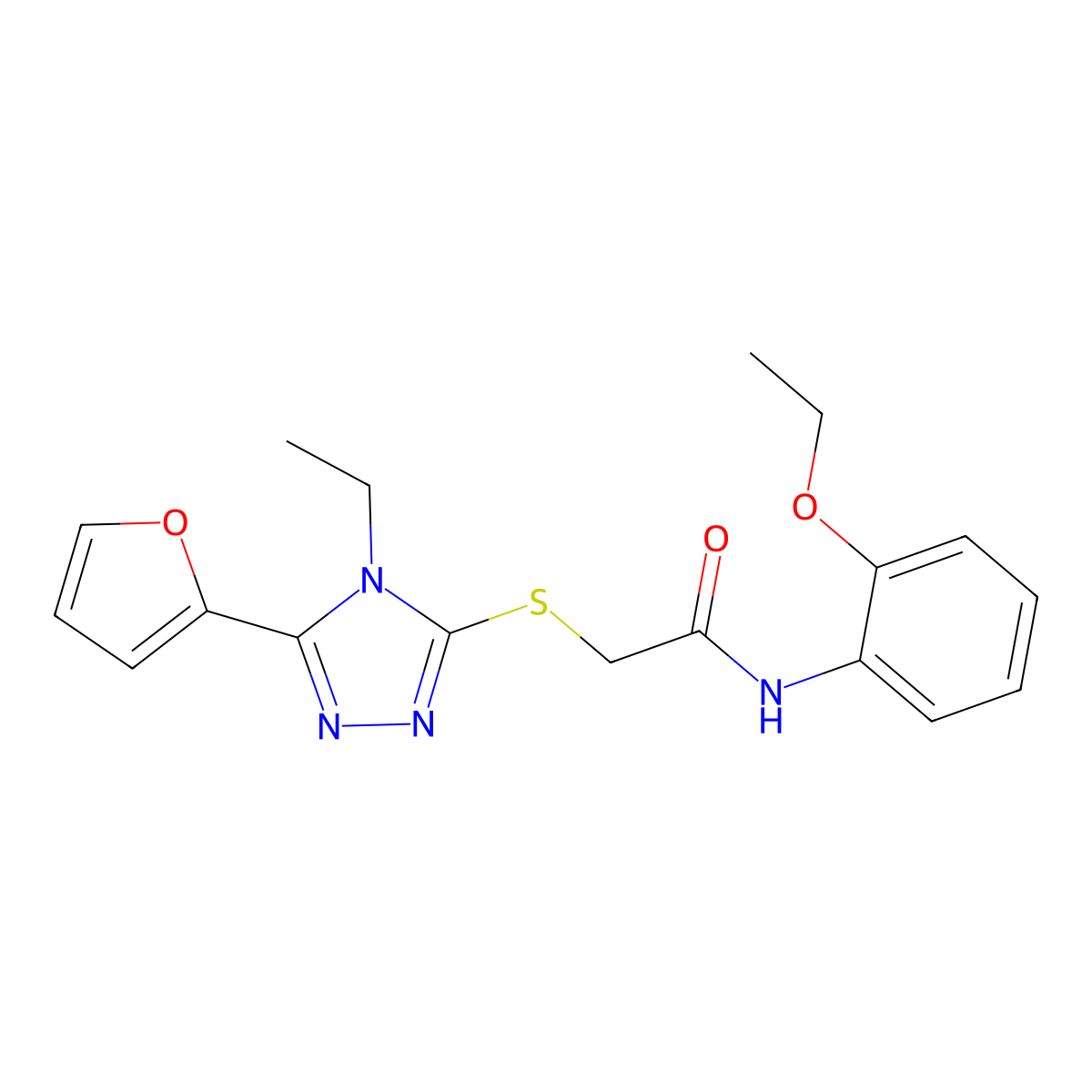 N-(2-ethoxyphenyl)-2-{[4-ethyl-5-(furan-2-yl)-4H-1,2,4-triazol-3-yl]sulfanyl}acetamide molecular structure, CAS 769139-20-0