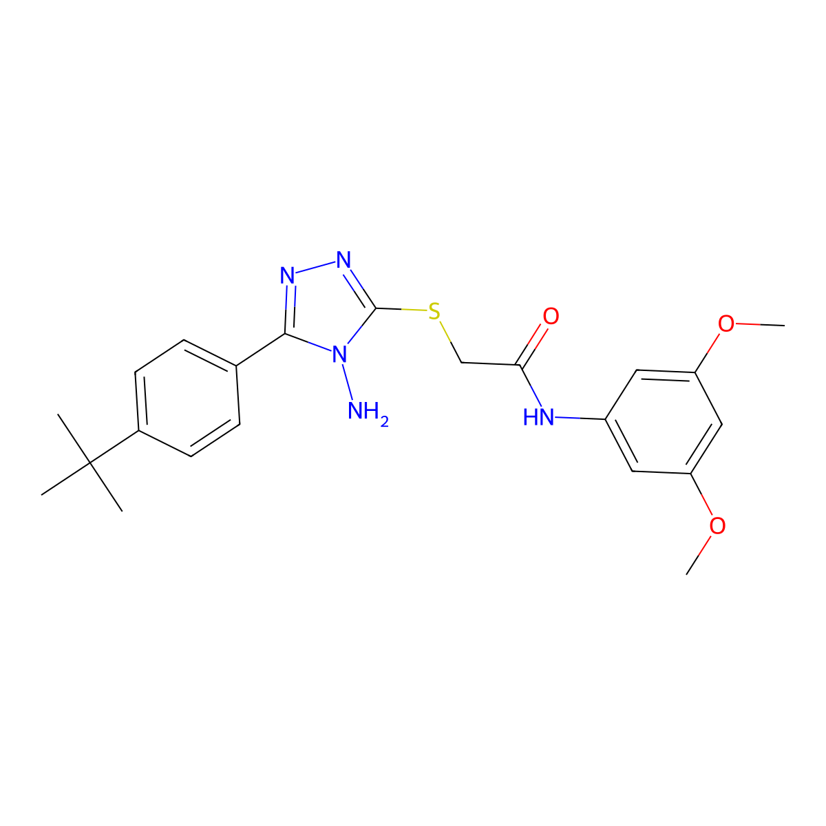 2-{[4-amino-5-(4-tert-butylphenyl)-4H-1,2,4-triazol-3-yl]sulfanyl}-N-(3,5-dimethoxyphenyl)acetamide molecular structure, CAS 769140-37-6